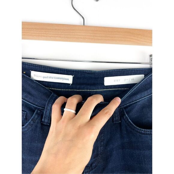 Anthro Pilcro and the Letterpress Stet Crop Skinny Jeans in Dark Wash Size 26 - Picture 3 of 10